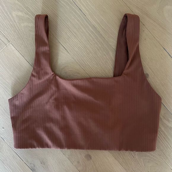 girlfriend collective Other - girlfriend collective ‘tommy’ ribbed square neck sports bra